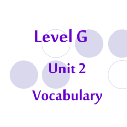 Vocab workshop level g unit 2