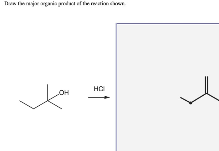 Draw the major organic product of the reaction shown above